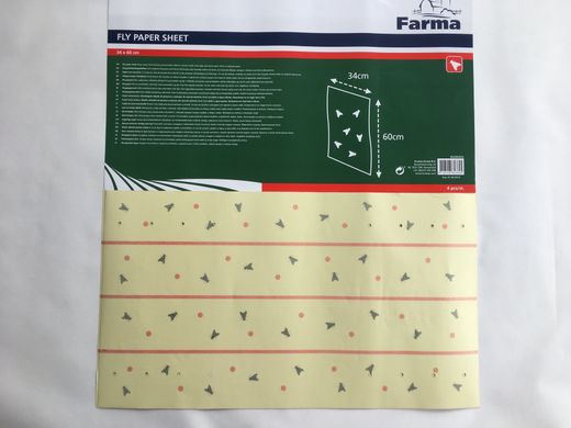 Липучка для мух  Farma, 340 x 600 мм 4 шт.